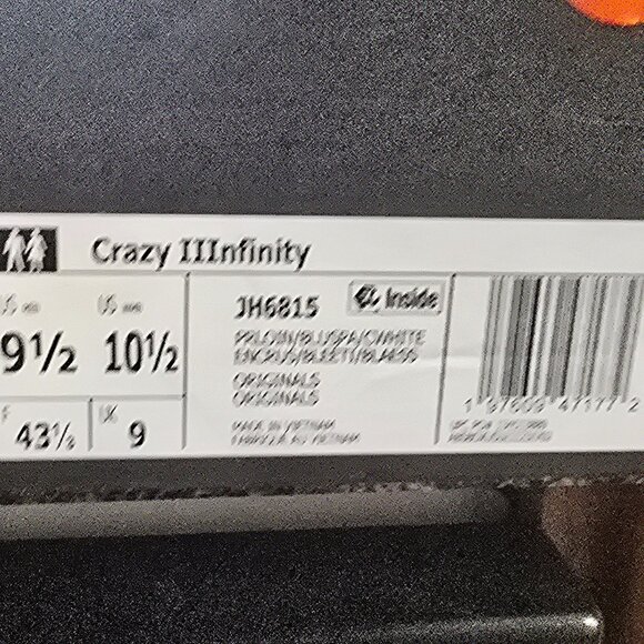 adidas CRAZY IIINFINITY Basketball Shoes ‘Preloved Ink’ JH6815 Size 9.5 M - Picture 9 of 9